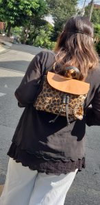 Mini back pack pepa leopardo miel