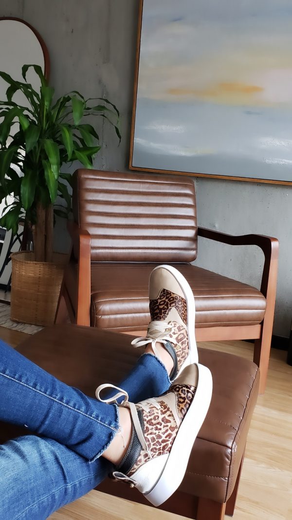 Tenis Waves Nude x Leopardo Miel