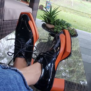 Zapatilla Camaro Negro x Naranja pla20