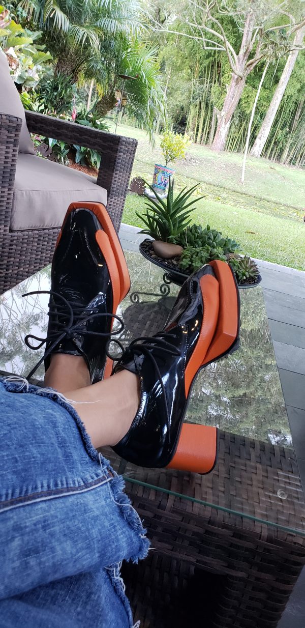 Zapatilla Camaro Negro x Naranja pla20